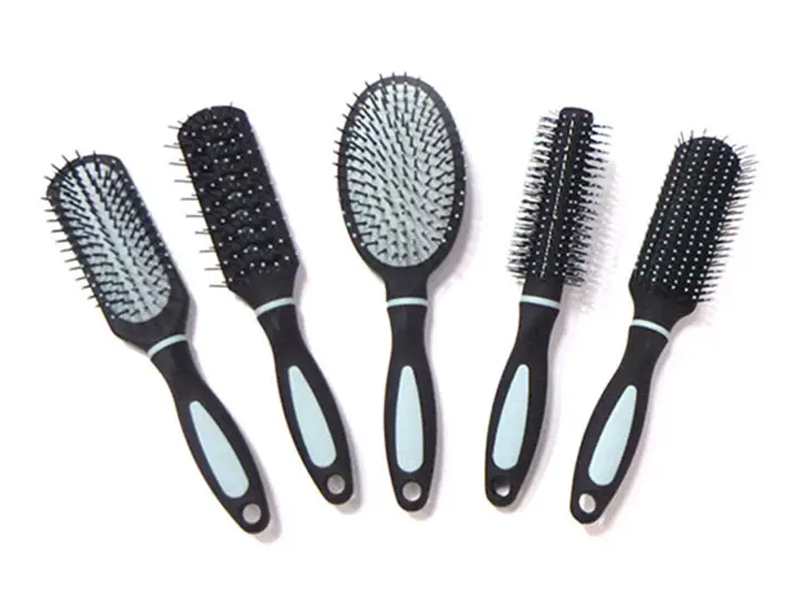 Láimhseáil Plaisteacha Detangle Crua Bristle Scalp Massager Comb Set