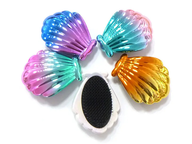 Scuab Gruaige Páistí Mini Detangling Leictreaphlátáilte Múnlaithe Shell