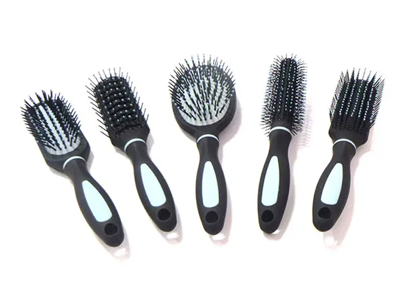 Láimhseáil Plaisteacha Detangle Crua Bristle Scalp Massager Comb Set