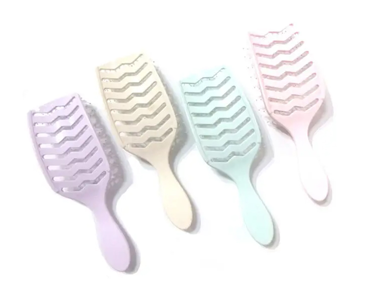 Éicea-chairdiúil Uiscedhíonach Massage Plaisteacha Inaistrithe Abs Pink Detangling Gruaige Scuab